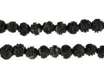 Victorian Carved Jet Beads Necklace with Jet Clasp
