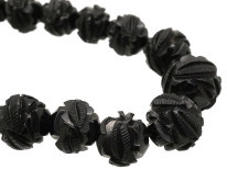 Victorian Carved Jet Beads Necklace with Jet Clasp