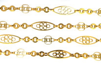 Edwardian 18ct Gold Decorated Chain