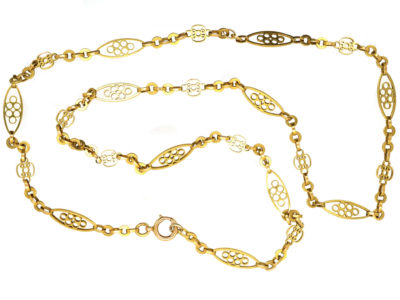 Edwardian 18ct Gold Decorated Chain