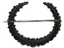 Victorian Vauxhall Glass Crescent Brooch