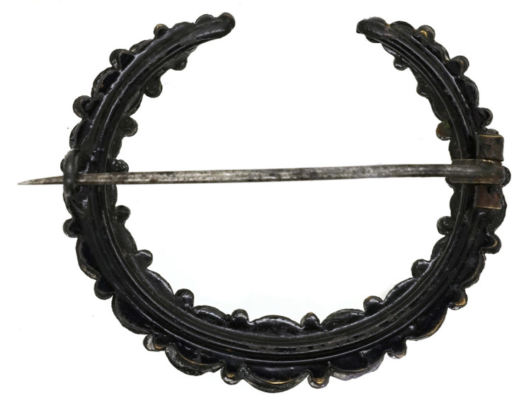 Victorian Vauxhall Glass Crescent Brooch