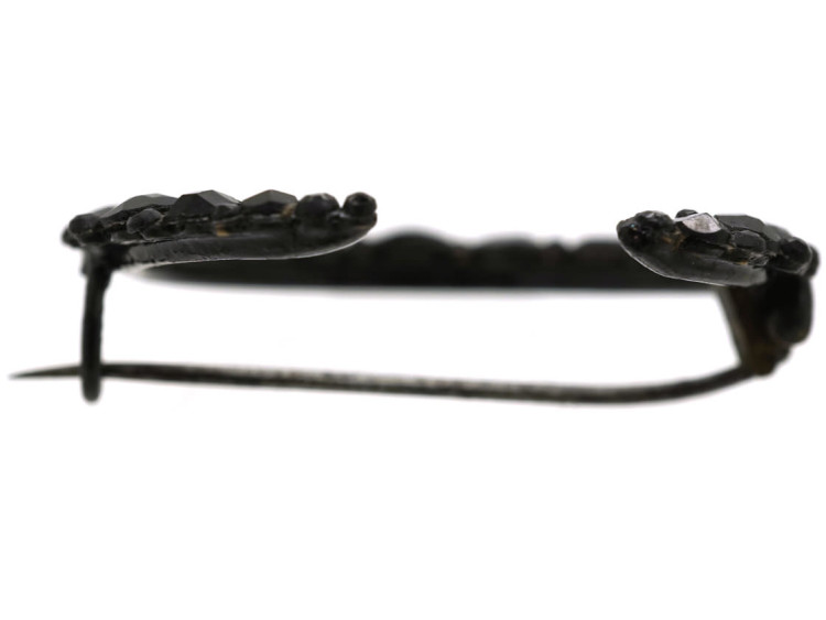 Victorian Vauxhall Glass Crescent Brooch