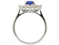 18ct White Gold Sapphire & Diamond Cluster Ring
