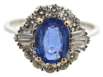 18ct White Gold Sapphire & Diamond Cluster Ring