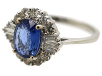 18ct White Gold Sapphire & Diamond Cluster Ring