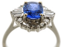 18ct White Gold Sapphire & Diamond Cluster Ring