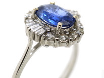 18ct White Gold Sapphire & Diamond Cluster Ring