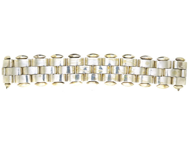 Victorian Silver Wide Bracelet