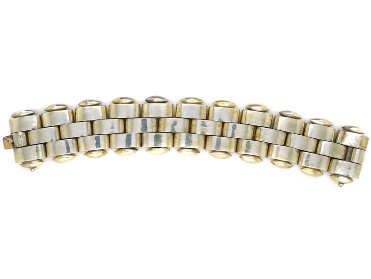 Victorian Silver Wide Bracelet