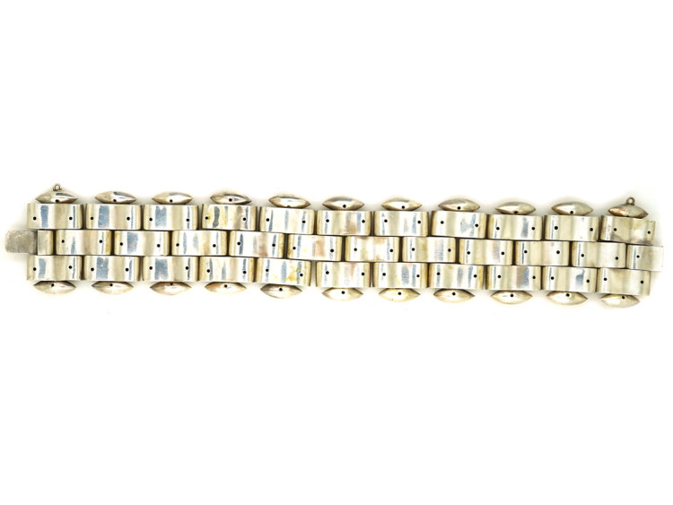 Victorian Silver Wide Bracelet