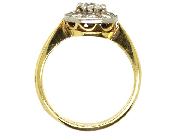 Edwardian 18ct Gold & Platinum, Diamond Cluster Ring