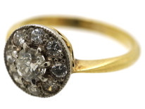 Edwardian 18ct Gold & Platinum, Diamond Cluster Ring