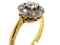 Edwardian 18ct Gold & Platinum, Diamond Cluster Ring