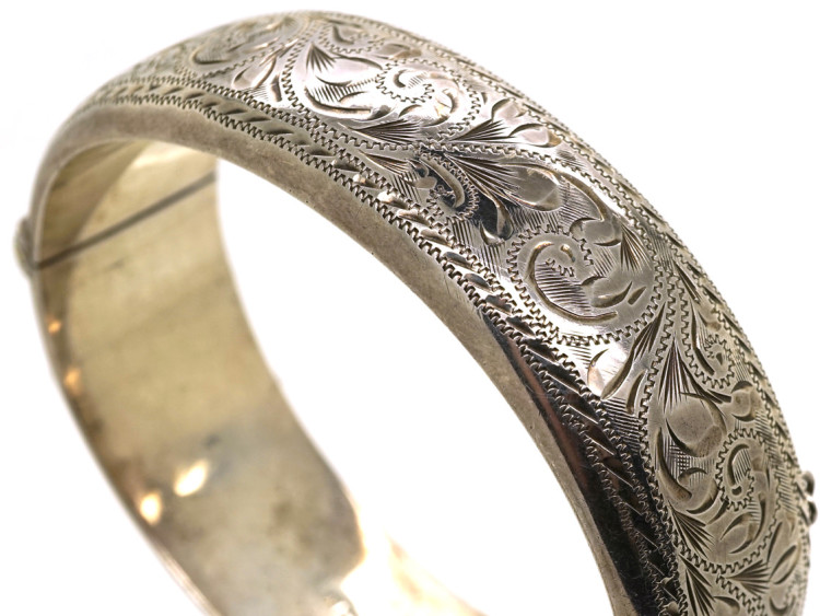 Silver Engraved Bangle