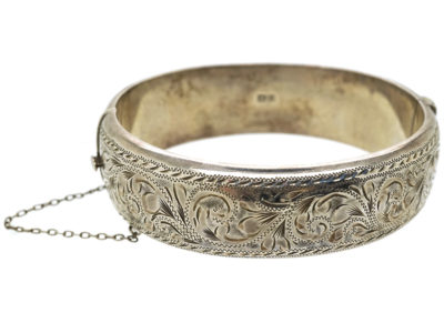 Silver Engraved Bangle