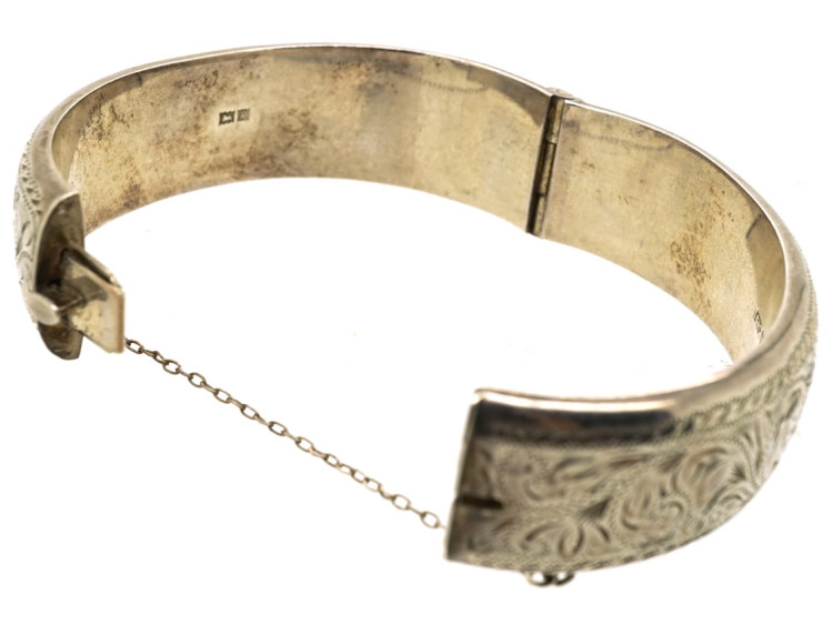 Silver Engraved Bangle