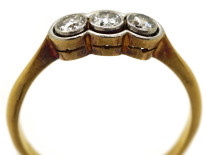 Art Deco 18ct Gold & Platinum Three Stone Diamond Ring