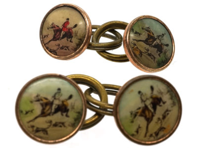 Art Deco Hunting Cufflinks