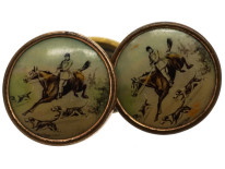 Art Deco Hunting Cufflinks