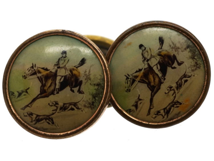 Art Deco Hunting Cufflinks