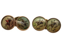 Art Deco Hunting Cufflinks