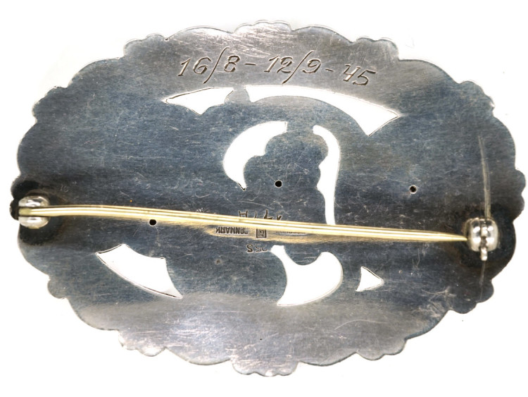 Retro Silver Flower Brooch by Georg Jensen