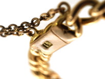 Edwardian 15ct Gold Curb Bracelet Set With Turquoise & Pearls