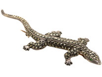 Silver & Marcasite Lizard Brooch