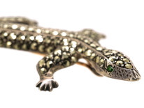 Silver & Marcasite Lizard Brooch