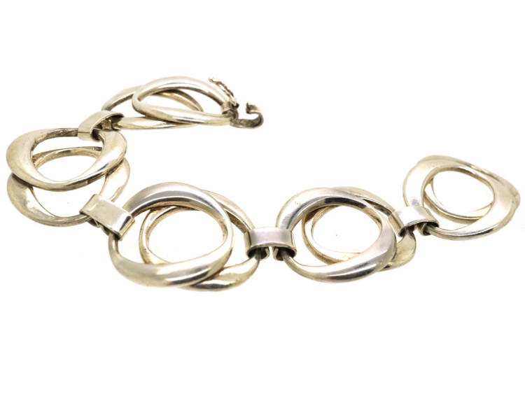 Silver Overlapping Rings Bracelet
