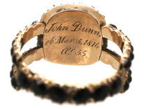 Georgian 9ct Gold & Vauxhall Glass Mourning Ring