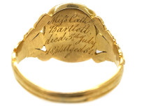 Victorian Gold, Enamel, Aquamarine & Natural Split Pearl Cluster Mourning Ring