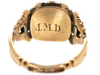 Georgian Gold, Flat Cut Almandine Garnet & Natural Split Pearl Ring