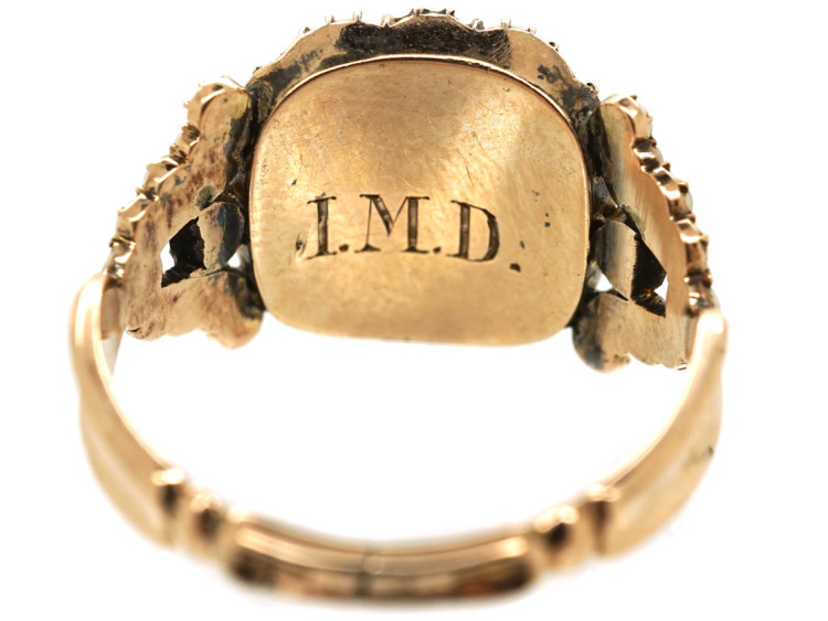 Georgian Gold, Flat Cut Almandine Garnet & Natural Split Pearl Ring