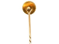 Edwardian 15ct Gold, Natural Pearl & Rose Diamond Tie Pin