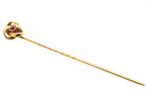Edwardian 14ct Gold & Ruby Knot Tie Pin