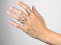 Victorian 18ct Gold Royal Blue Enamel & Natural Pearl Ring