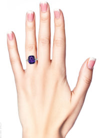 Art Deco 18ct White Gold & Platinum, Amethyst & Diamond Ring