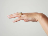 Diamond Cluster 18ct Gold Modernist Ring