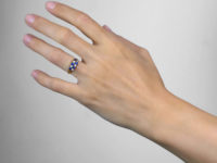 Edwardian 18ct Gold, Sapphire & Diamond Chequerboard Ring