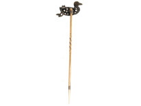 Edwardian Diamond & Enamel Duckling Tie Pin