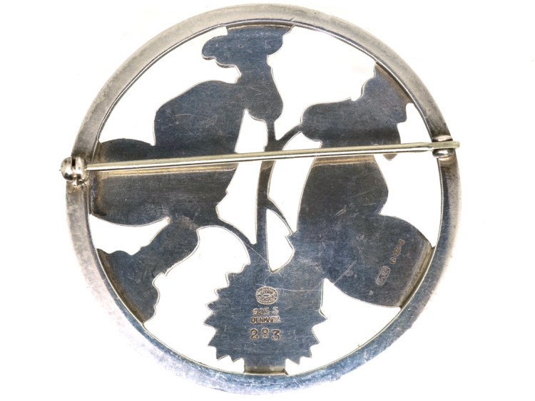 Silver Moonlight Blossom Brooch by Arno Malinowski for Georg Jensen