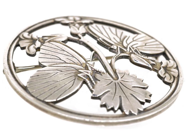 Silver Moonlight Blossom Brooch by Arno Malinowski for Georg Jensen