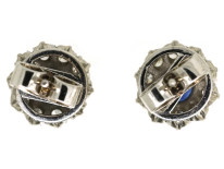 18ct White Gold, Sapphire & Diamond Cluster Earrings