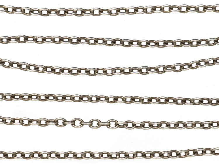 Victorian Silver Chain With Dog Clip Clasp