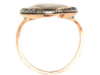 Georgian Gold & Paste Ring Inset with a Sepia Miniature of a Lady and her Dog