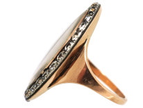 Georgian Gold & Paste Ring Inset with a Sepia Miniature of a Lady and her Dog