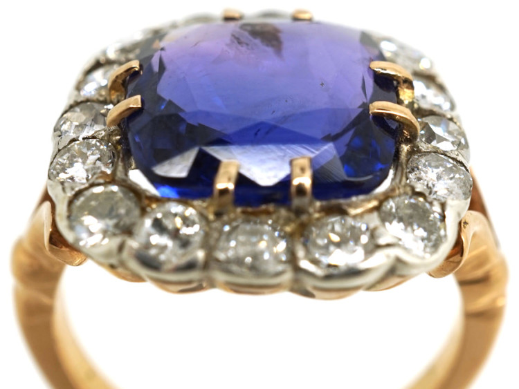 Edwardian 18ct Gold, Sapphire & Diamond Ring