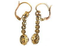 Edwardian 18ct Gold, Pearl & Diamond Drop Earrings